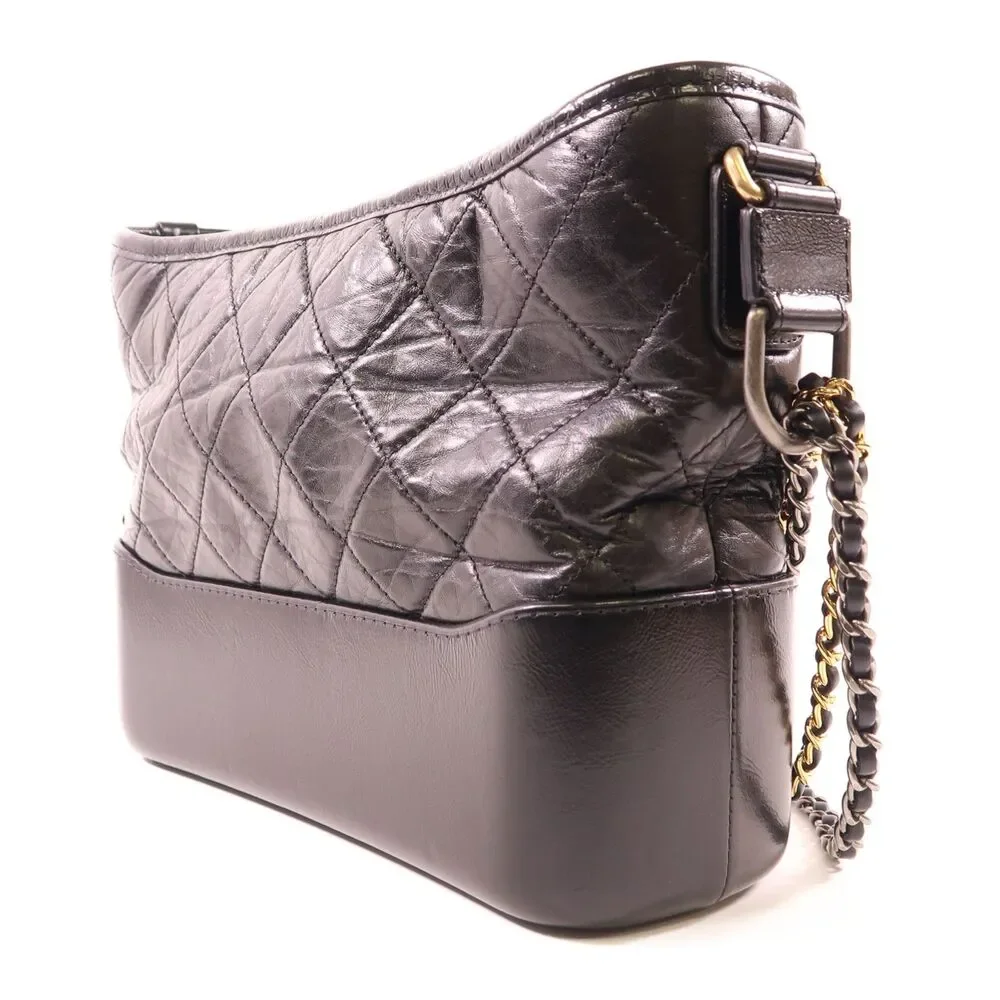 ✨🛍️ Chanel Small Black Quilted Leather Gabrielle Hobo Bag